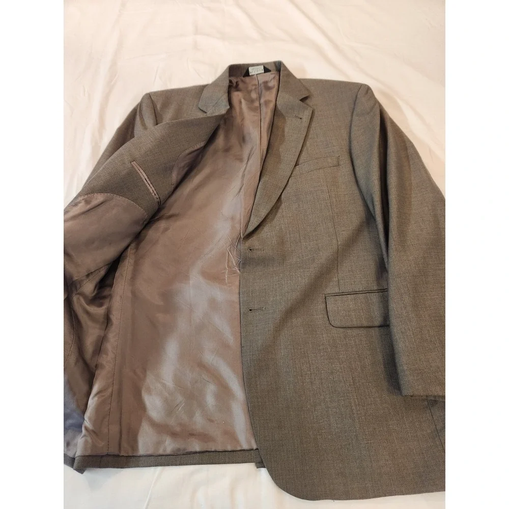 Jos A Banks‎ Men's Gray Wool Silk Sport Coat Size 44 Reg Classic Career Office